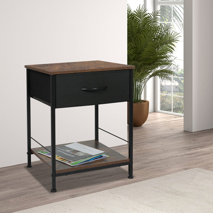 Metal Frame Bedside Table with Drawer