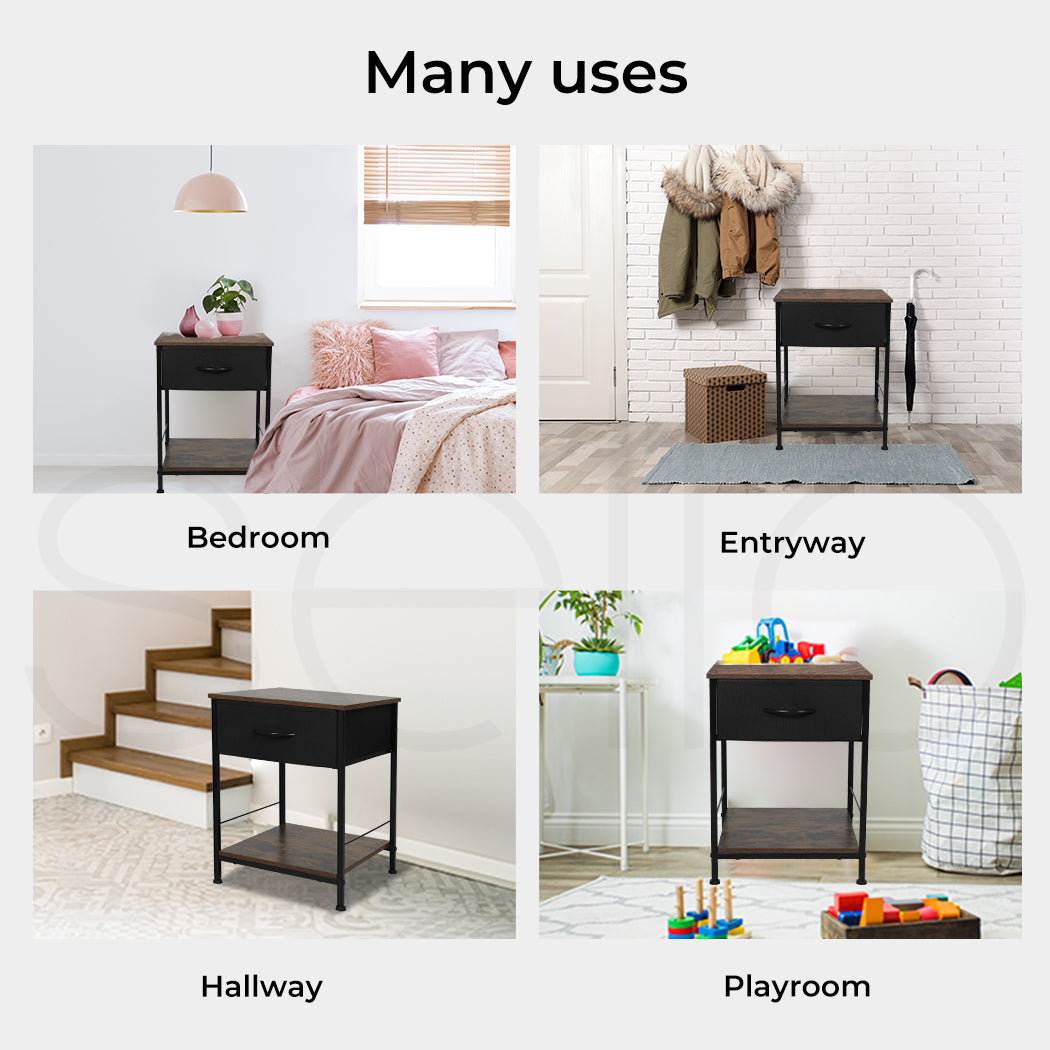 Metal Frame Bedside Table with Drawer use case