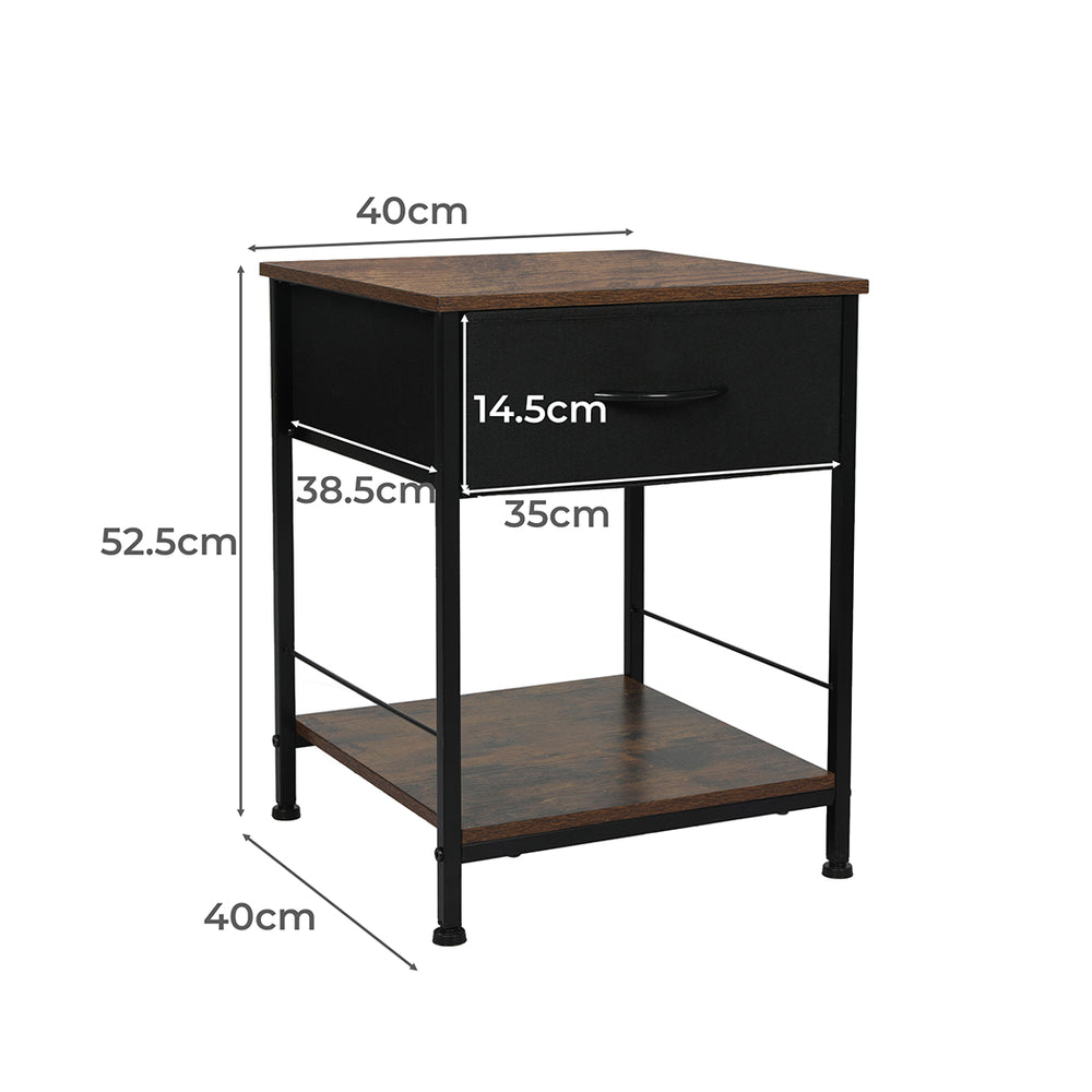 Metal Frame Bedside Table with Storage Dimensions 