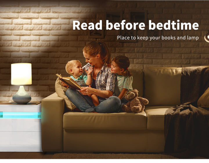 Modern Contemporary Bedside Table next to sofa