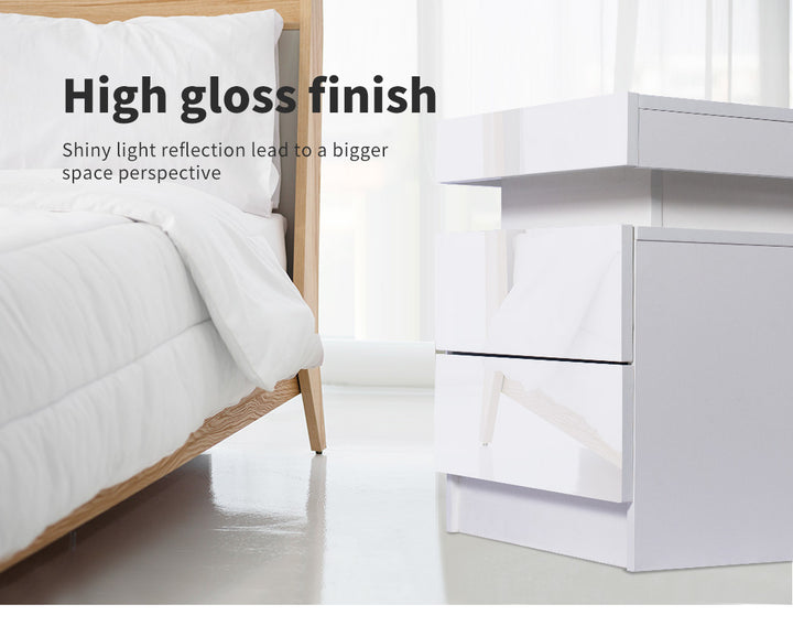 Modern Contemporary Bedside Tables with high gloss finish
