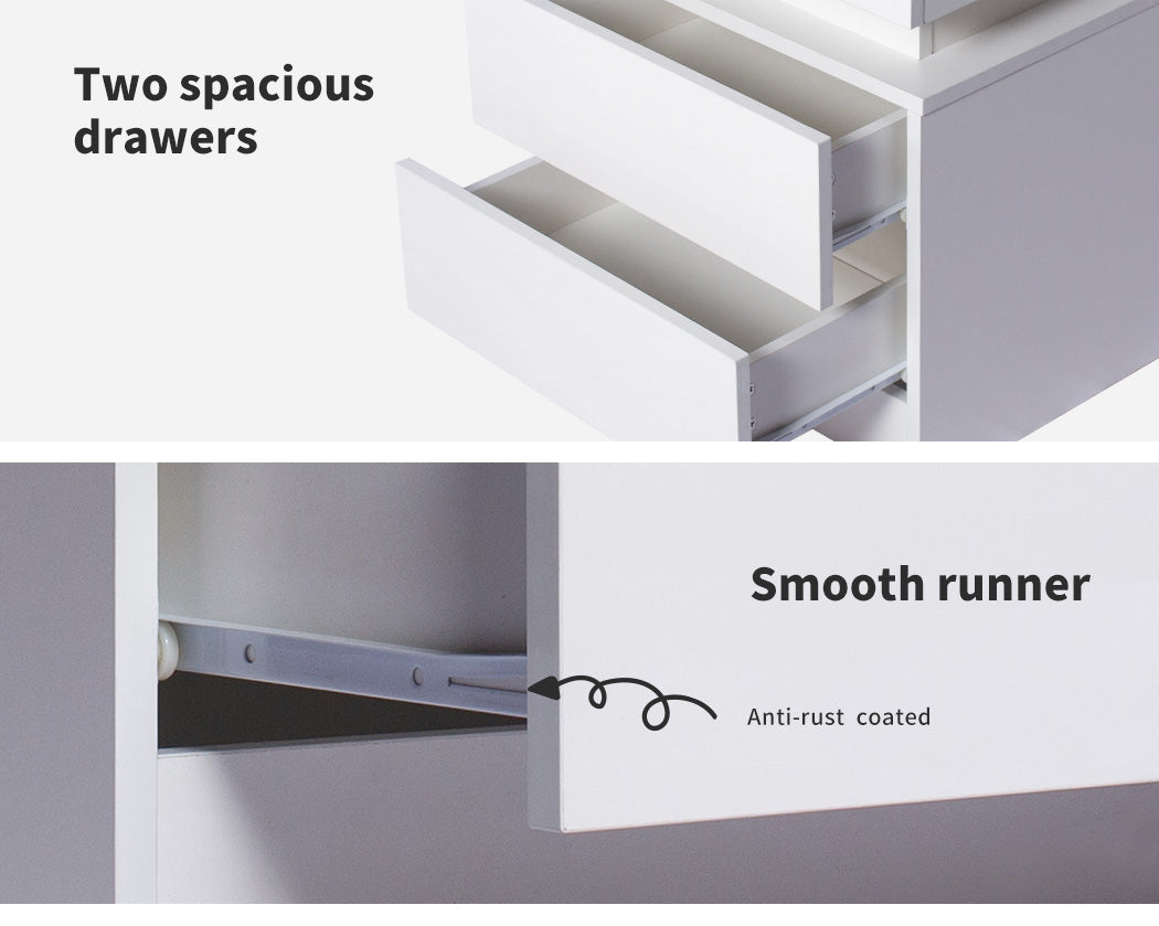 Modern Contemporary Bedside Tables with open drawers