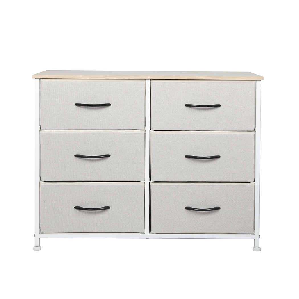 Modern Fabric 6-Drawer Chest of Drawer 