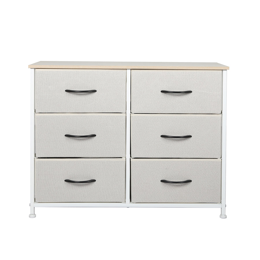 Modern Fabric 6-Drawer Chest of Drawer 