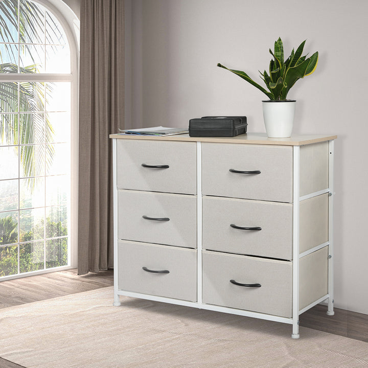 Modern Fabric 6-Drawer Chest of Drawer 