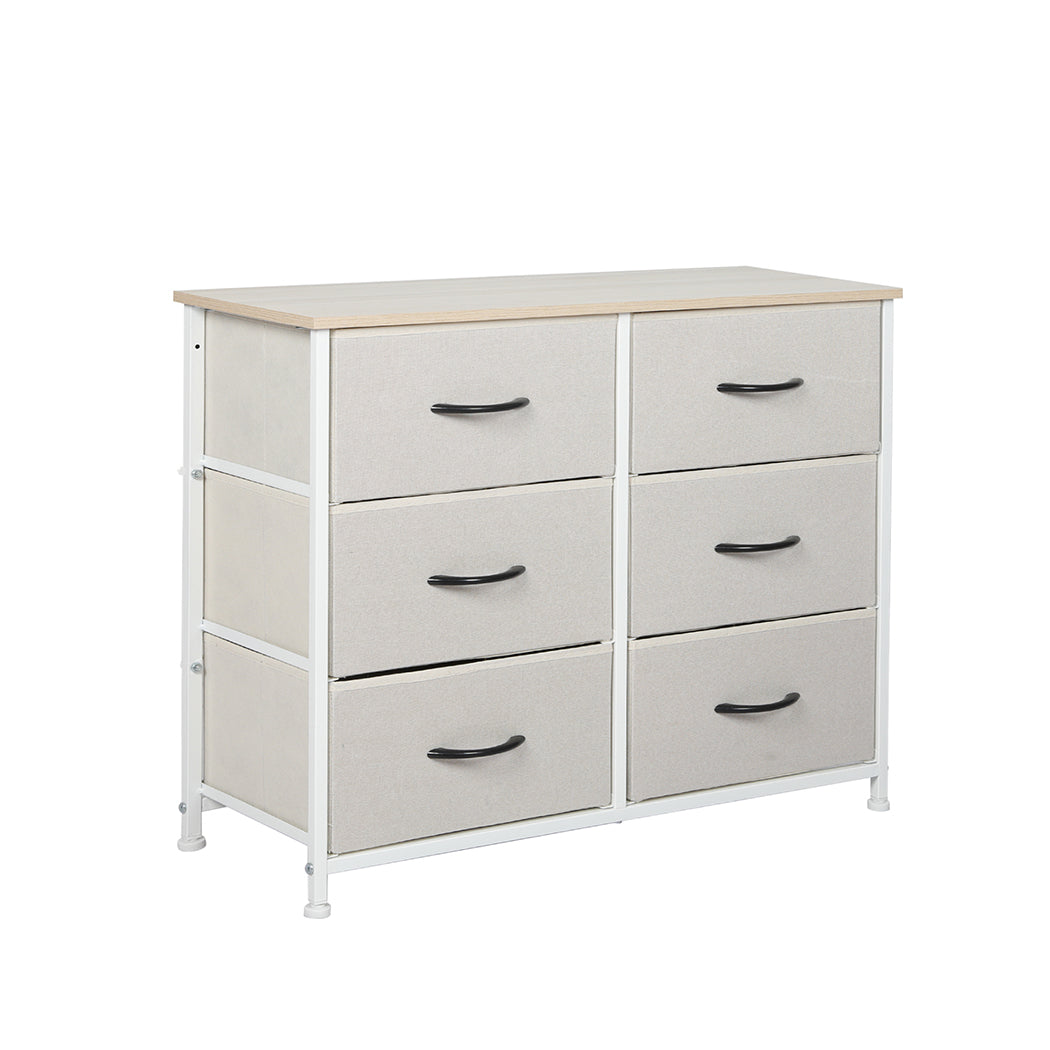 Modern Fabric 6-Drawer Chest of Drawer 