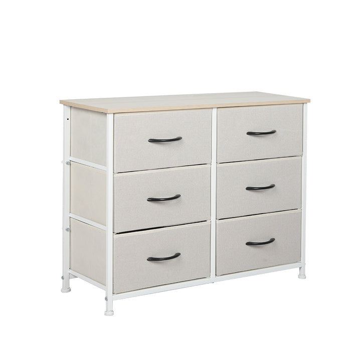 Modern Fabric 6-Drawer Chest of Drawer 