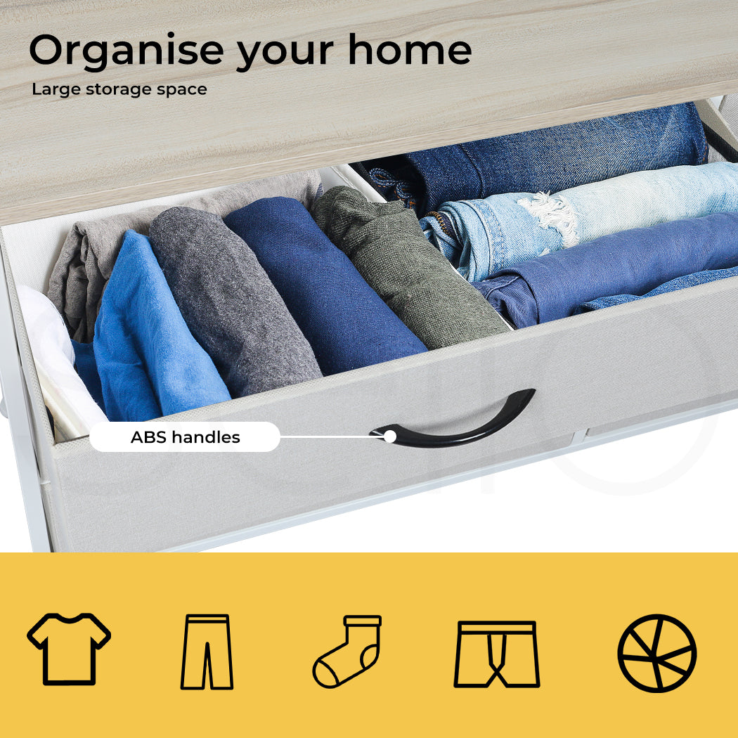 Modern Fabric 6-Drawer Chest of Drawer 