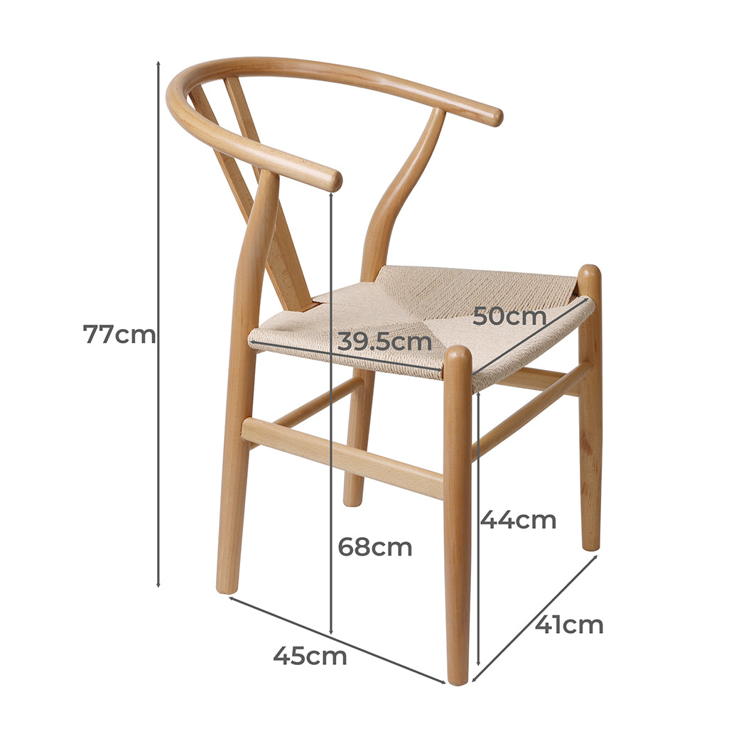 Oak Wishbone Chair x 2 - Levede