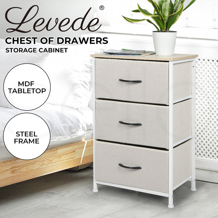 Narrow 3 Chest of Drawers Tower next to bed