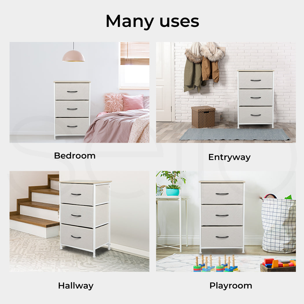 Narrow 3 Chest of Drawers Tower drawers use case