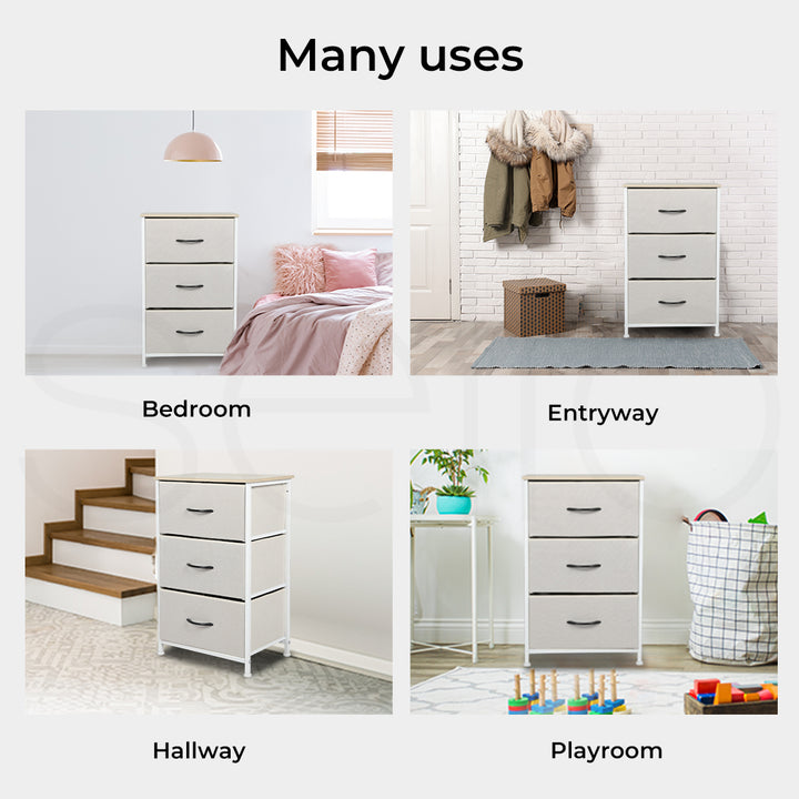 Narrow 3 Chest of Drawers Tower drawers use case