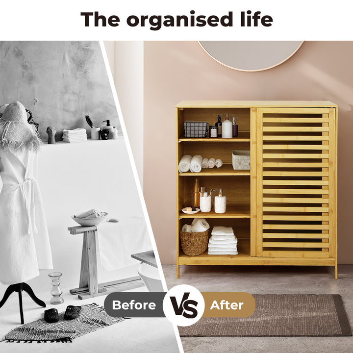 Levede Bamboo Storage Cabinet Freestanding Natural 