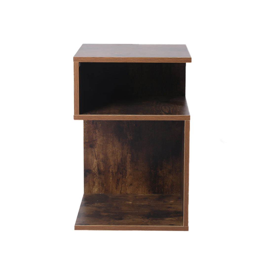 Oak S Shape Bedside Table