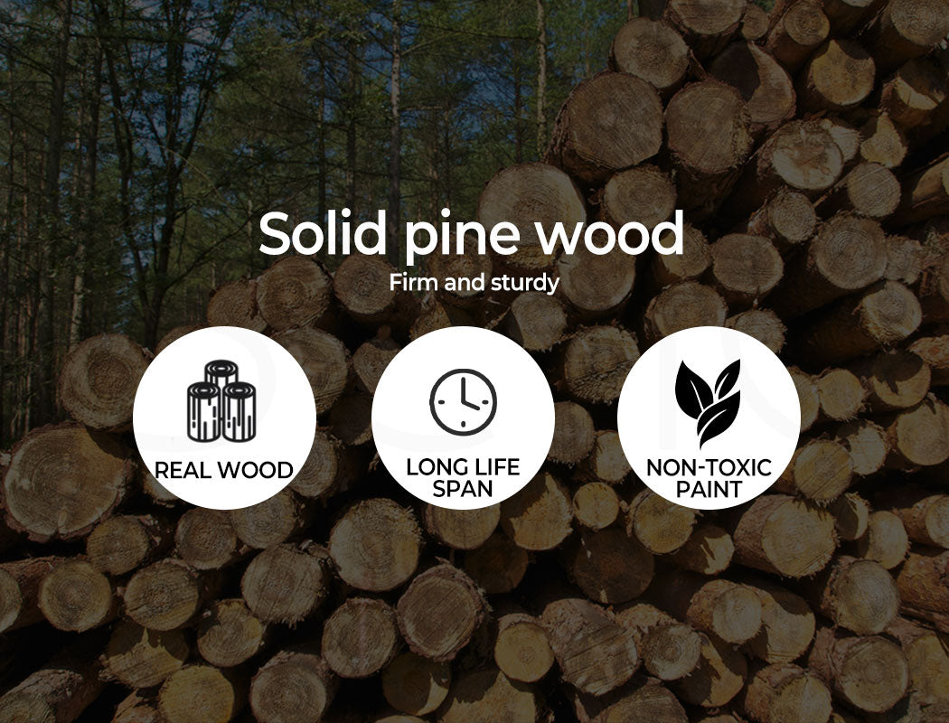 Pine wood use to build the Levede  Solid Pine Bed Frame 