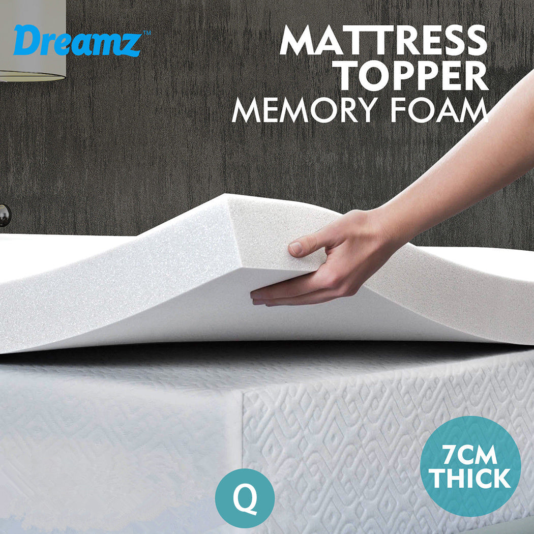 DreamZ 7cm Memory Foam Bed Mattress Queen