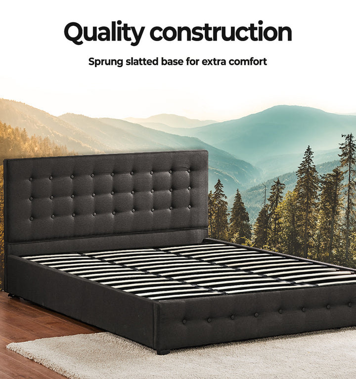 Quality build Levede Gas Lift Fabric Bed