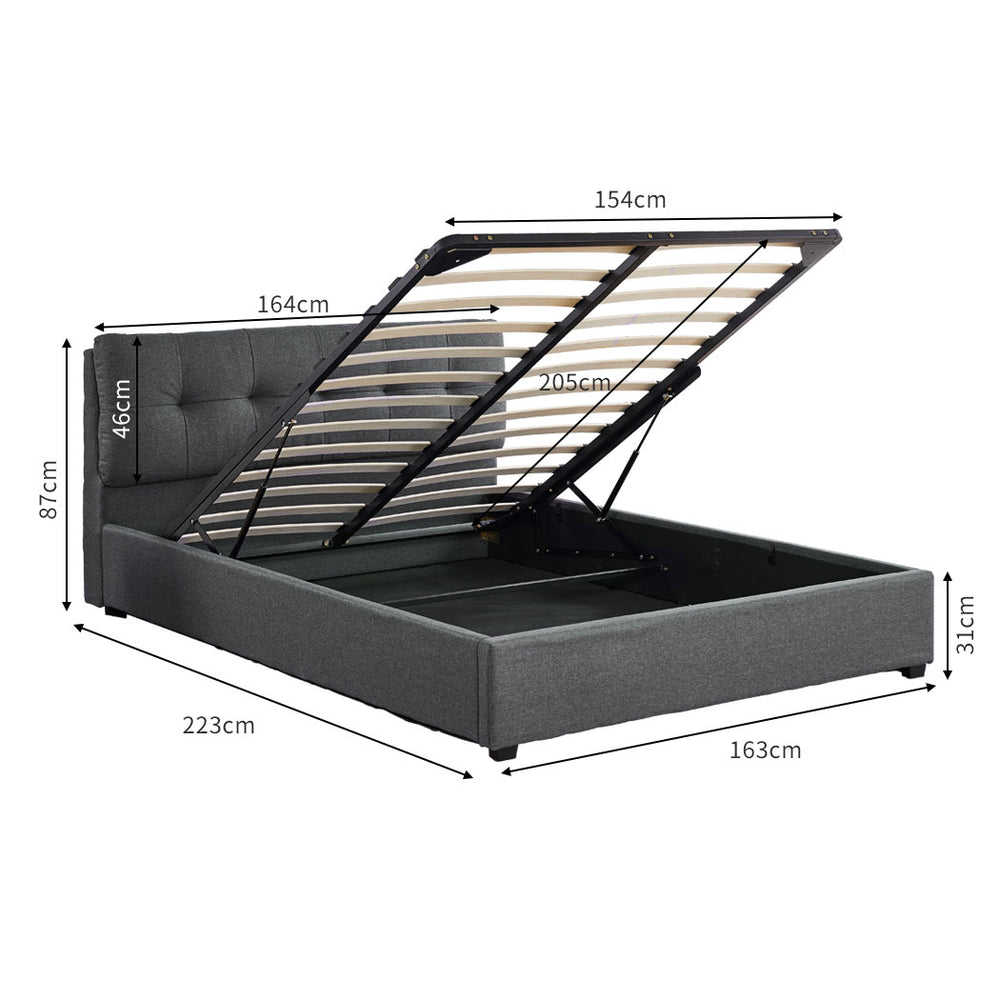 Queen Bed Frame With Storage Dimensions 