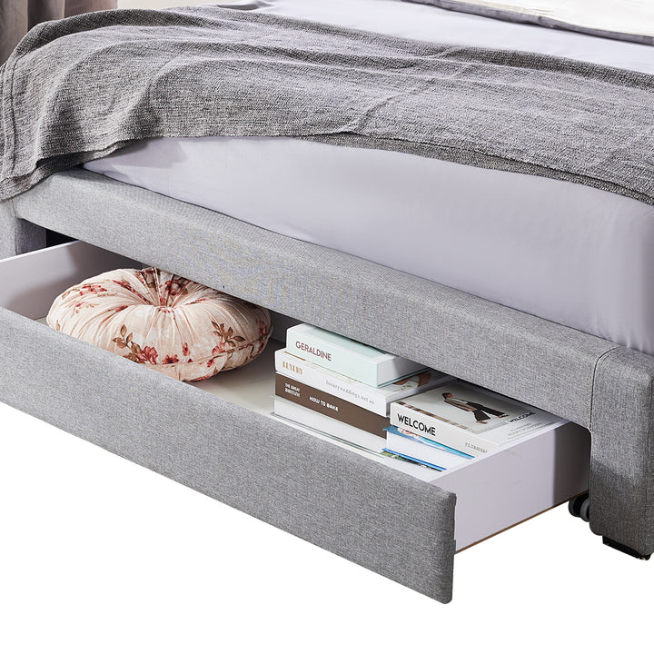 Queen Bed Frame open drawer 