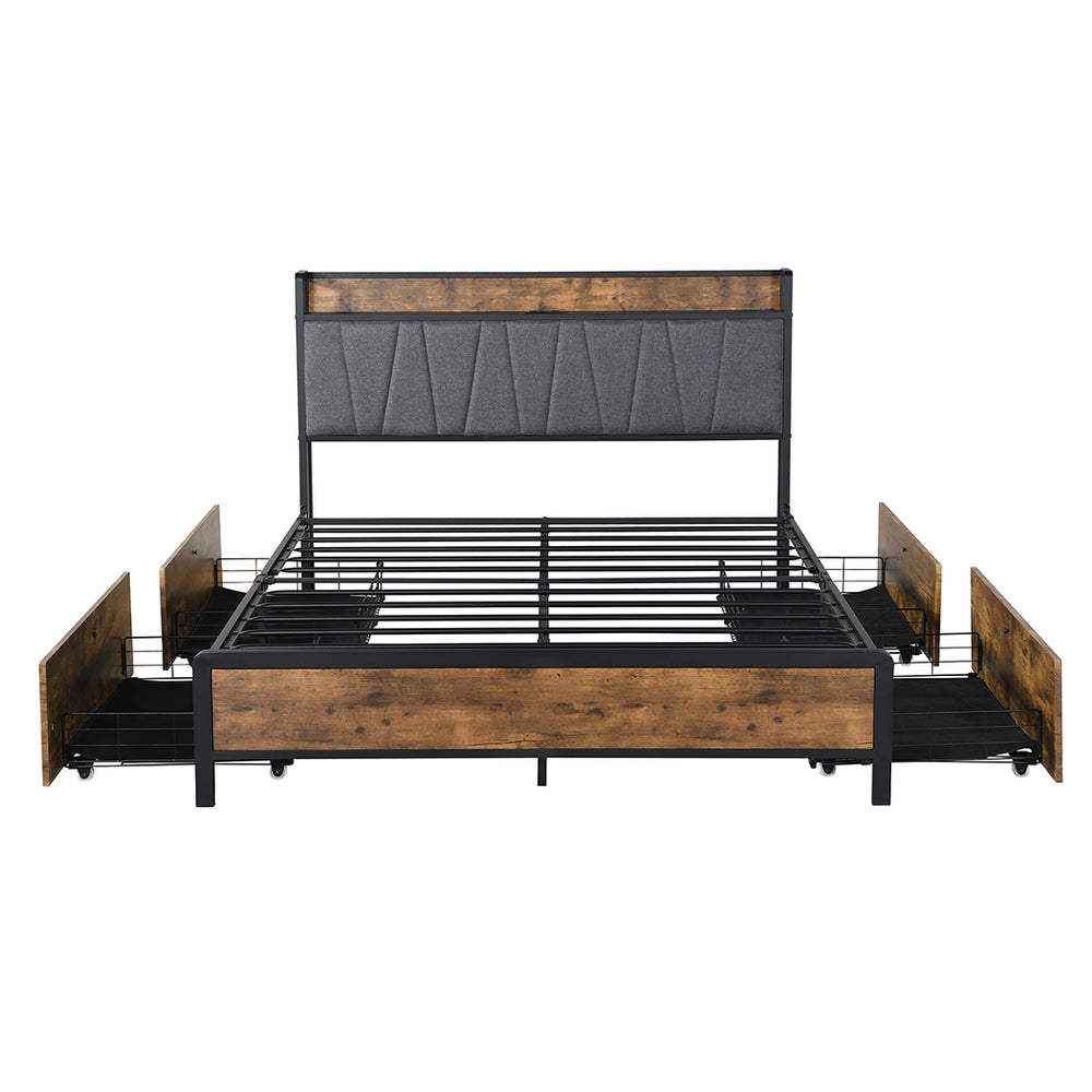 Levede Queen Bed Frame with Storage Drawers