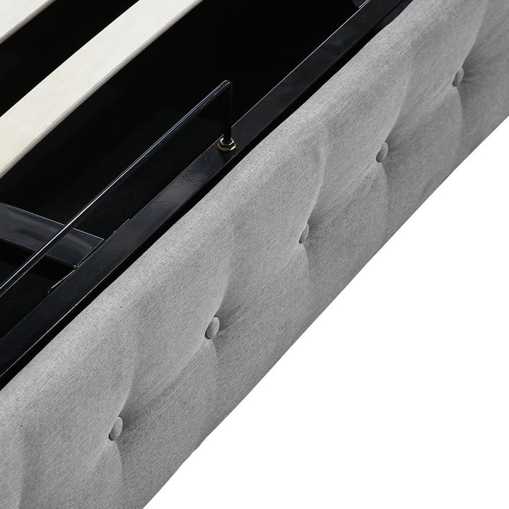 Queen Fabric Bed Frame With Gas Lift Storage base 