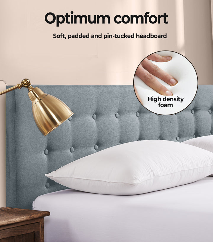 Queen Fabric Bed Frame With Gas Lift Storage has high density foam
