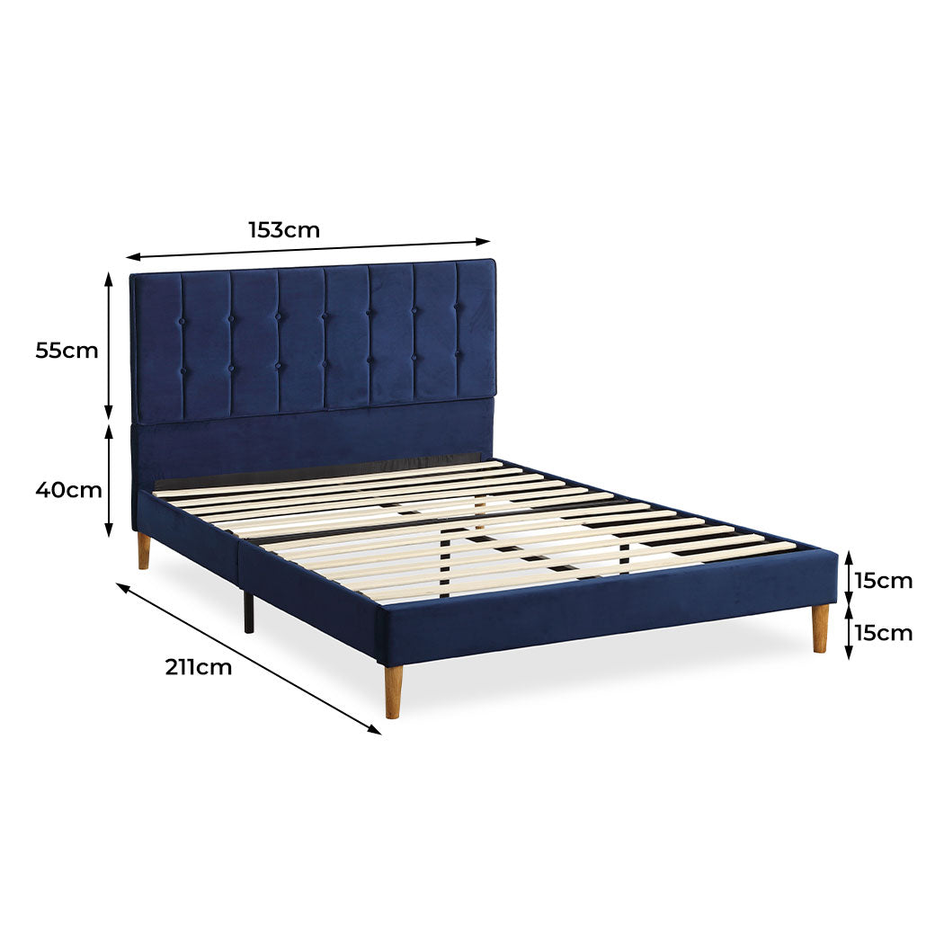 Queen Mattress Base with Velvet Headboard Dimensions