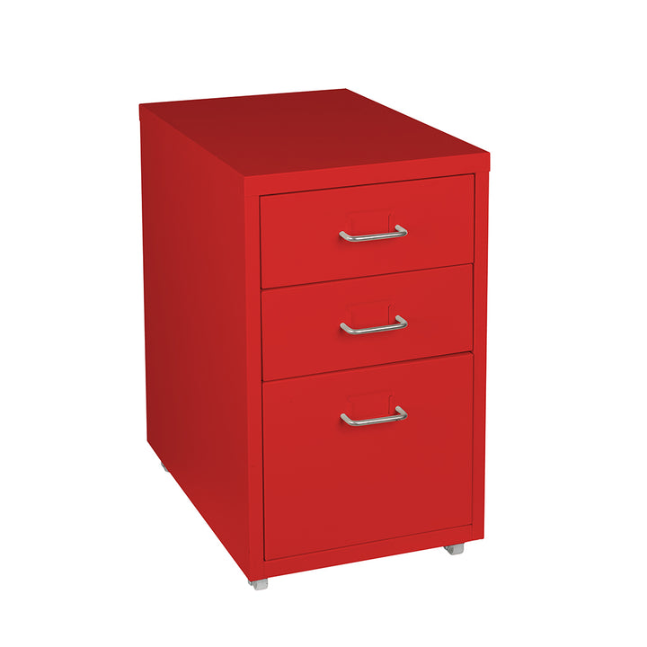 Levede 3 Drawer Office Drawers Cabinet - Red