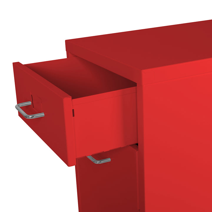 Levede 3 Drawer Office Drawers Cabinet - Red