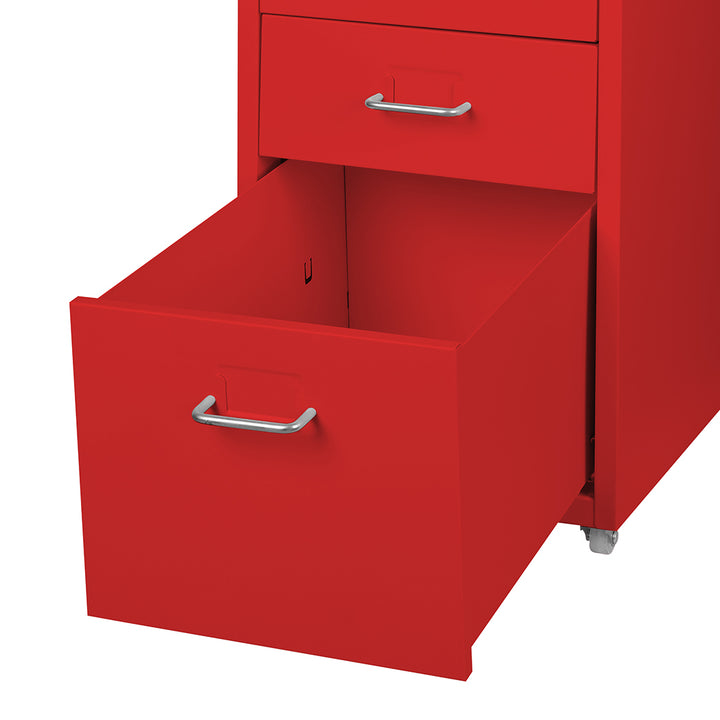 Levede 3 Drawer Office Drawers Cabinet - Red