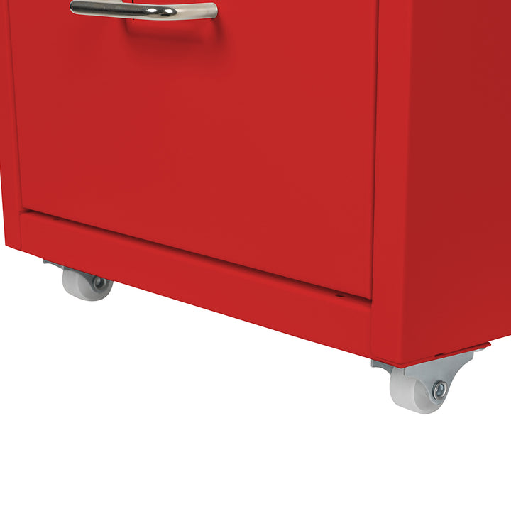 Levede 3 Drawer Office Drawers Cabinet -Red