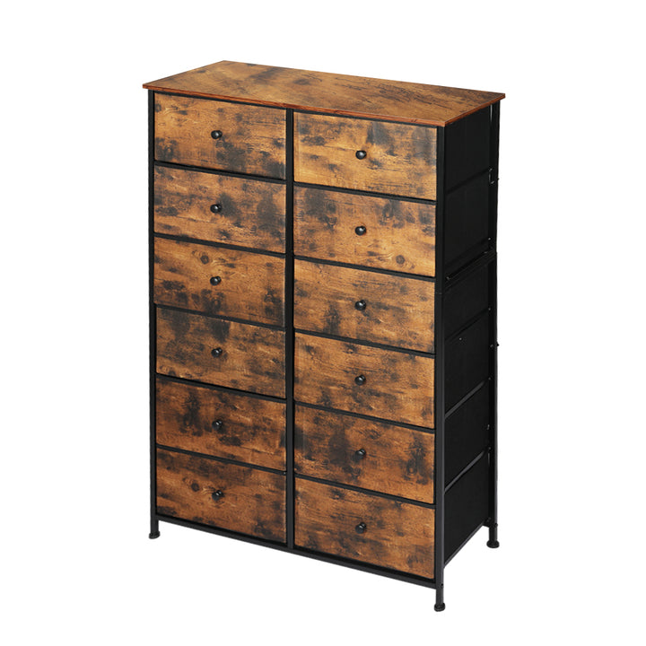 Rustic 12-Drawer Tallboy Chest of Drawers