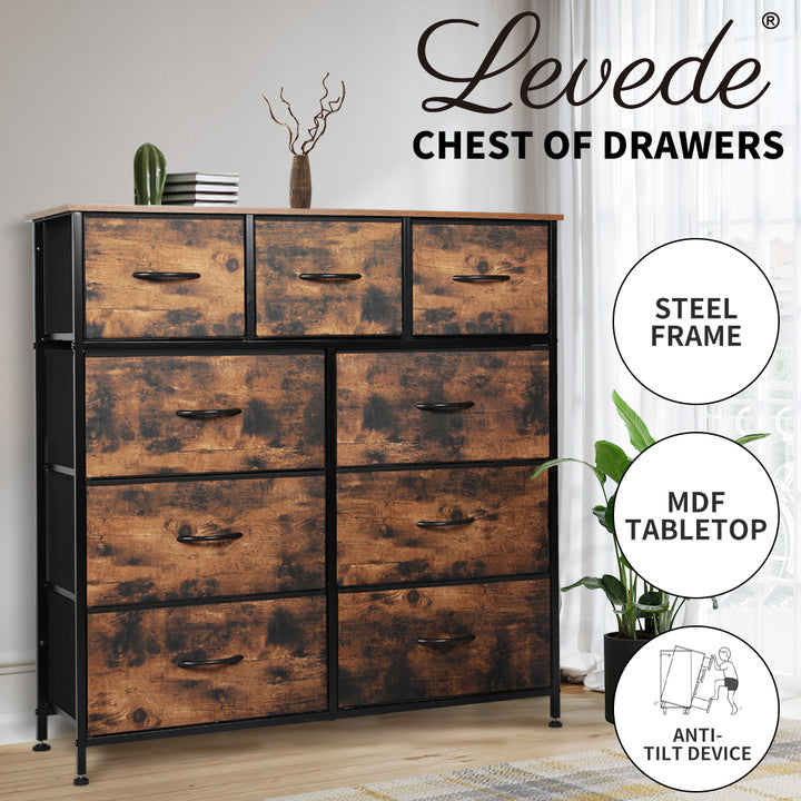 Rustic Multi-Drawer Tallboy Chest of Drawers