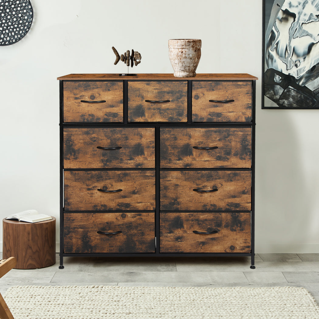 Rustic Multi-Drawer Tallboy Chest of Drawers
