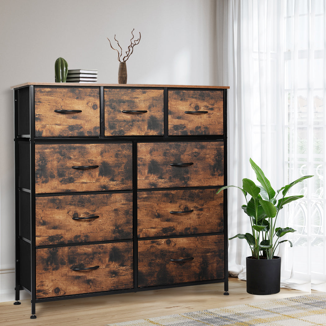 Rustic Multi-Drawer Tallboy Chest of Drawers