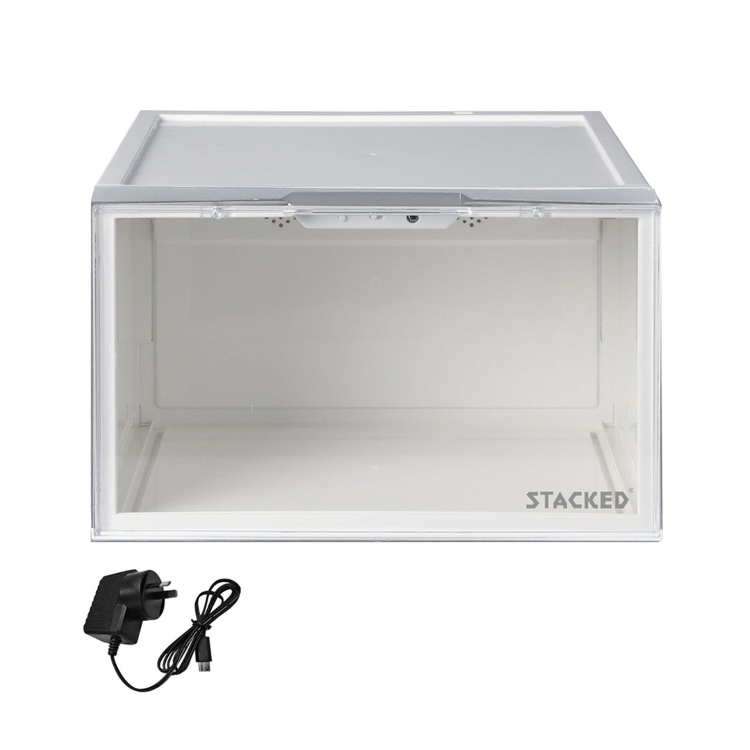 Sneaker Display Case With LED Voice Control - White