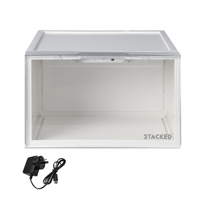 Sneaker Display Case With LED Voice Control - White