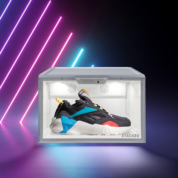 Sneaker Display Case With LED Voice Control - White
