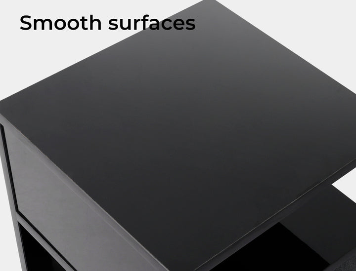 S Shape Bedside Table smooth surface