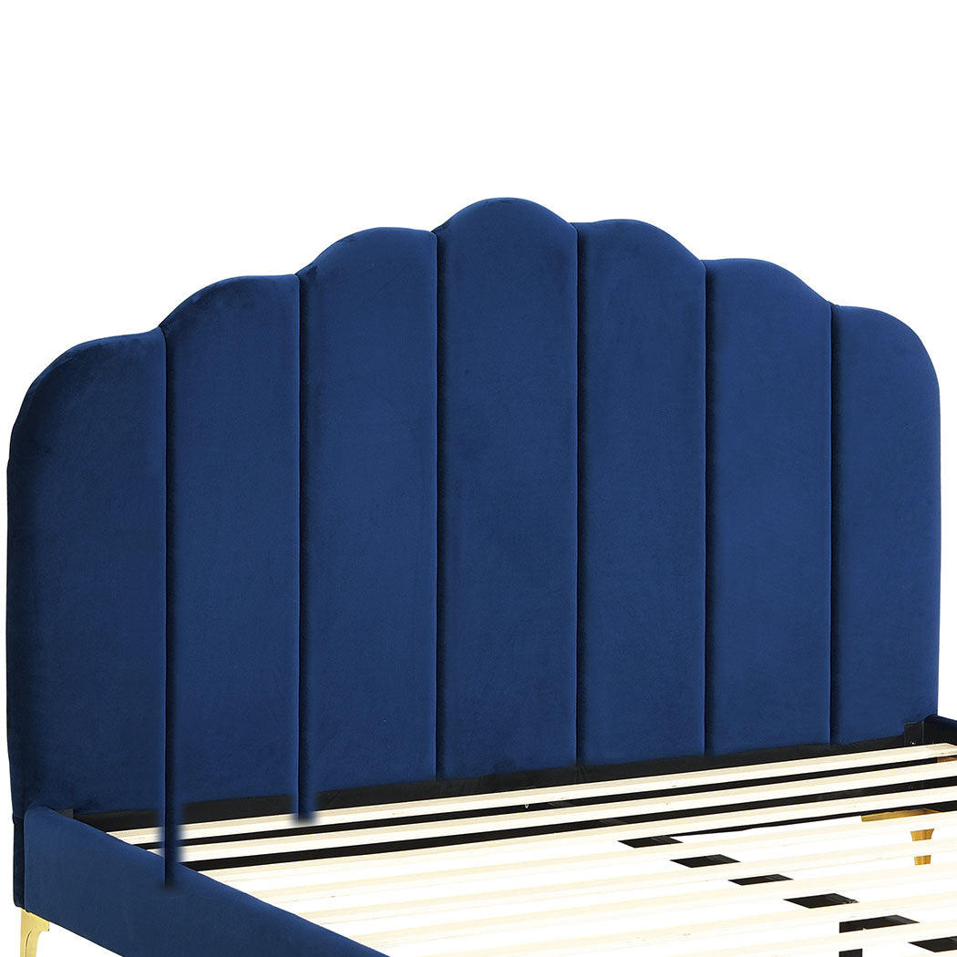 Bed Frame – Premium Velvet Padded Headboard