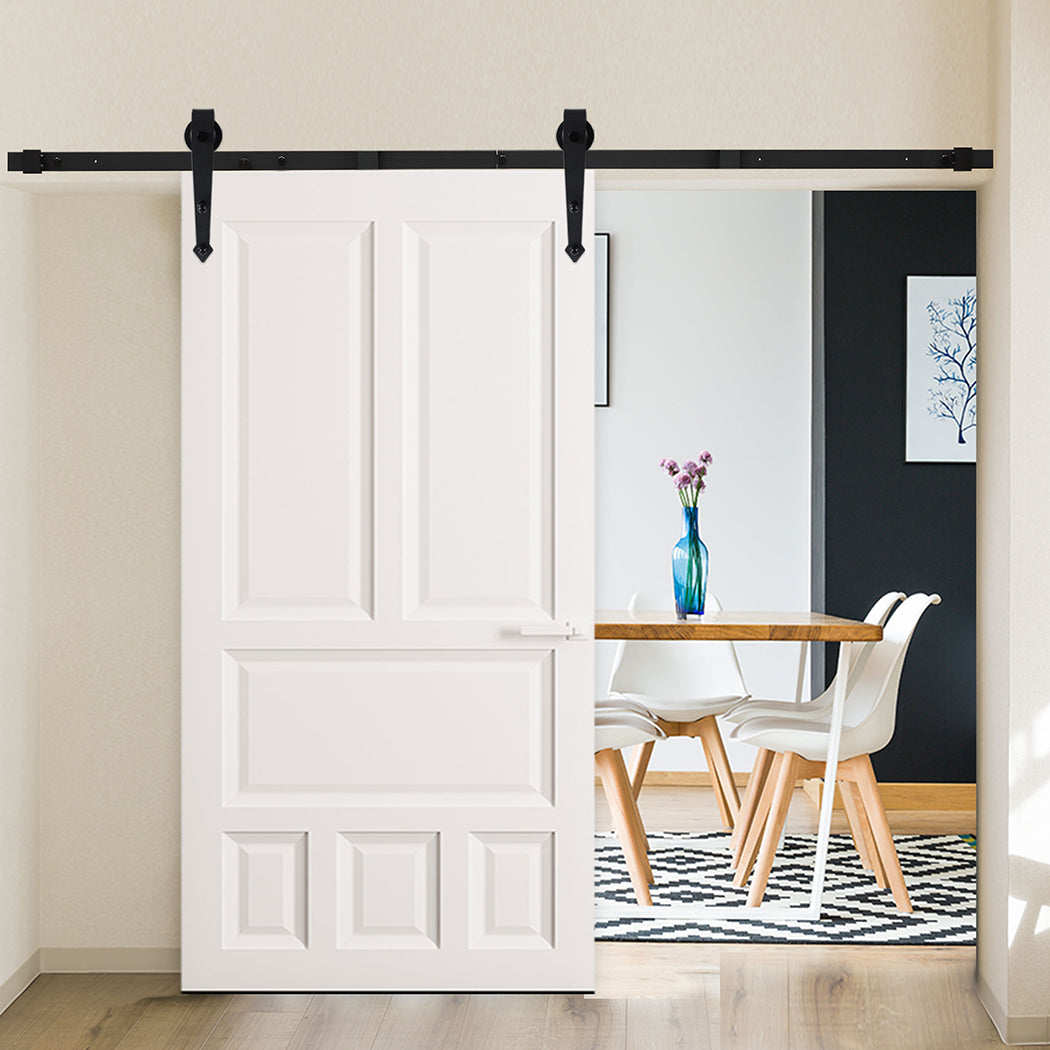 Levede Sliding Barn Door Hardware Track with white door