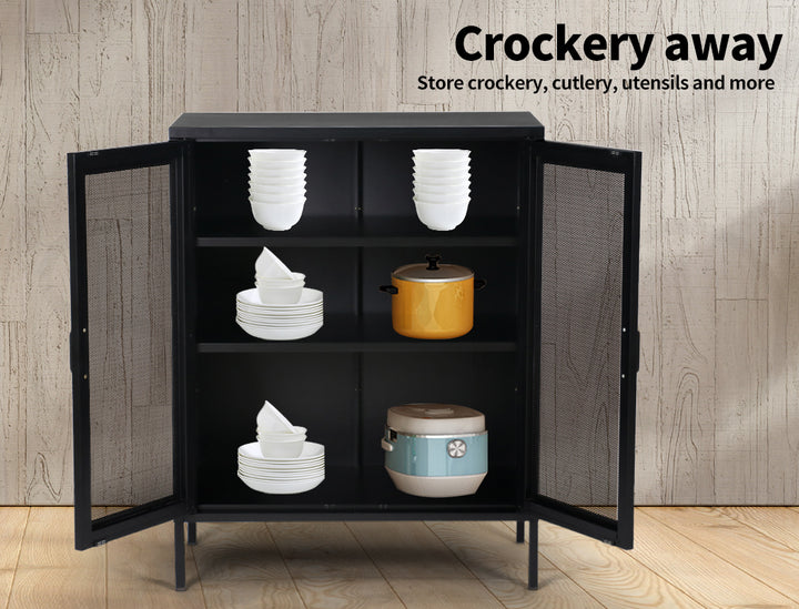 Levede Storage Cabinet Steel Kitchen 
