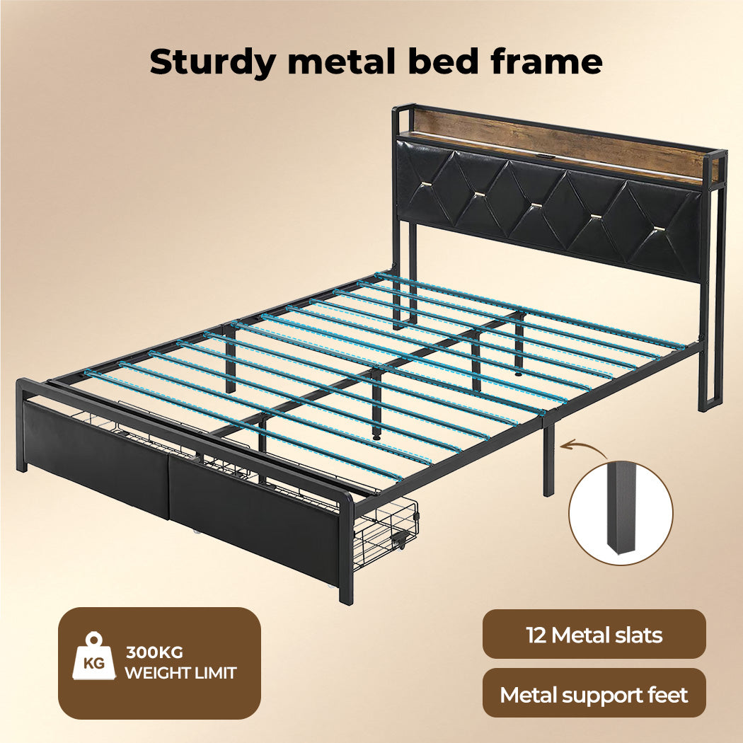 Sturdy Levede Metal Bed Frame