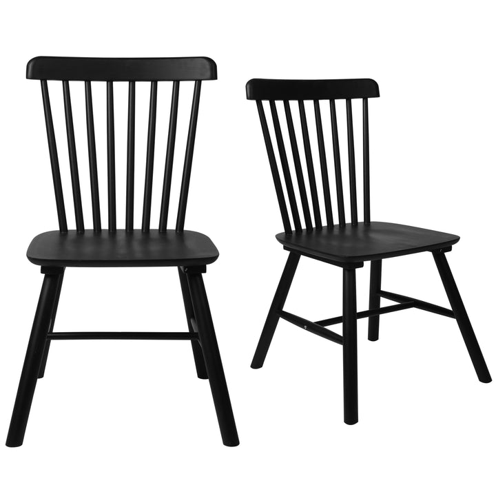 Levede 2x Dining Chairs Kitchen Windsor Oak and Black - Levede