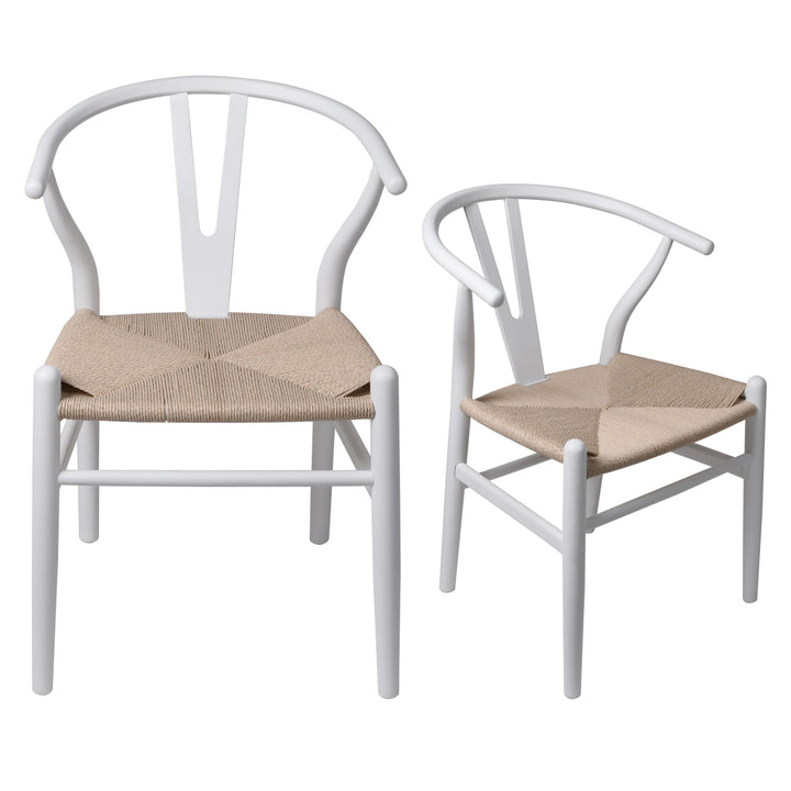 White Wishbone Chair x 2 - Levede