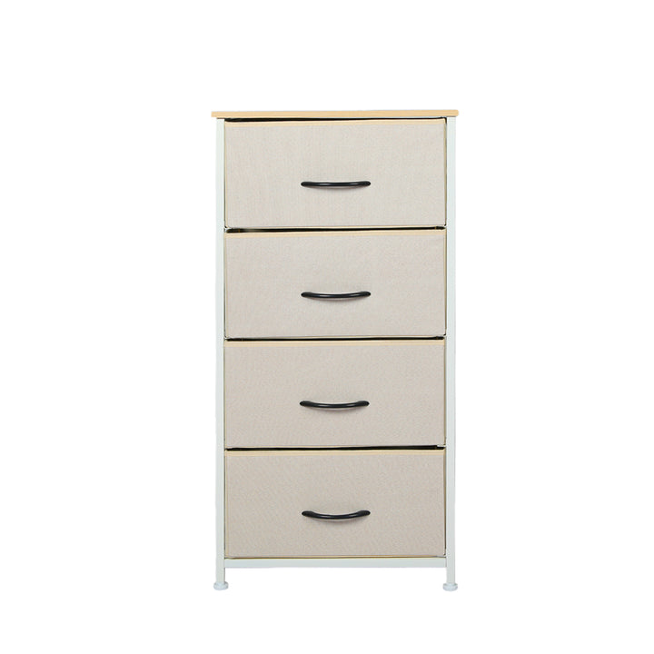 Tall Fabric 4-Drawer Storage Chest of Drawers