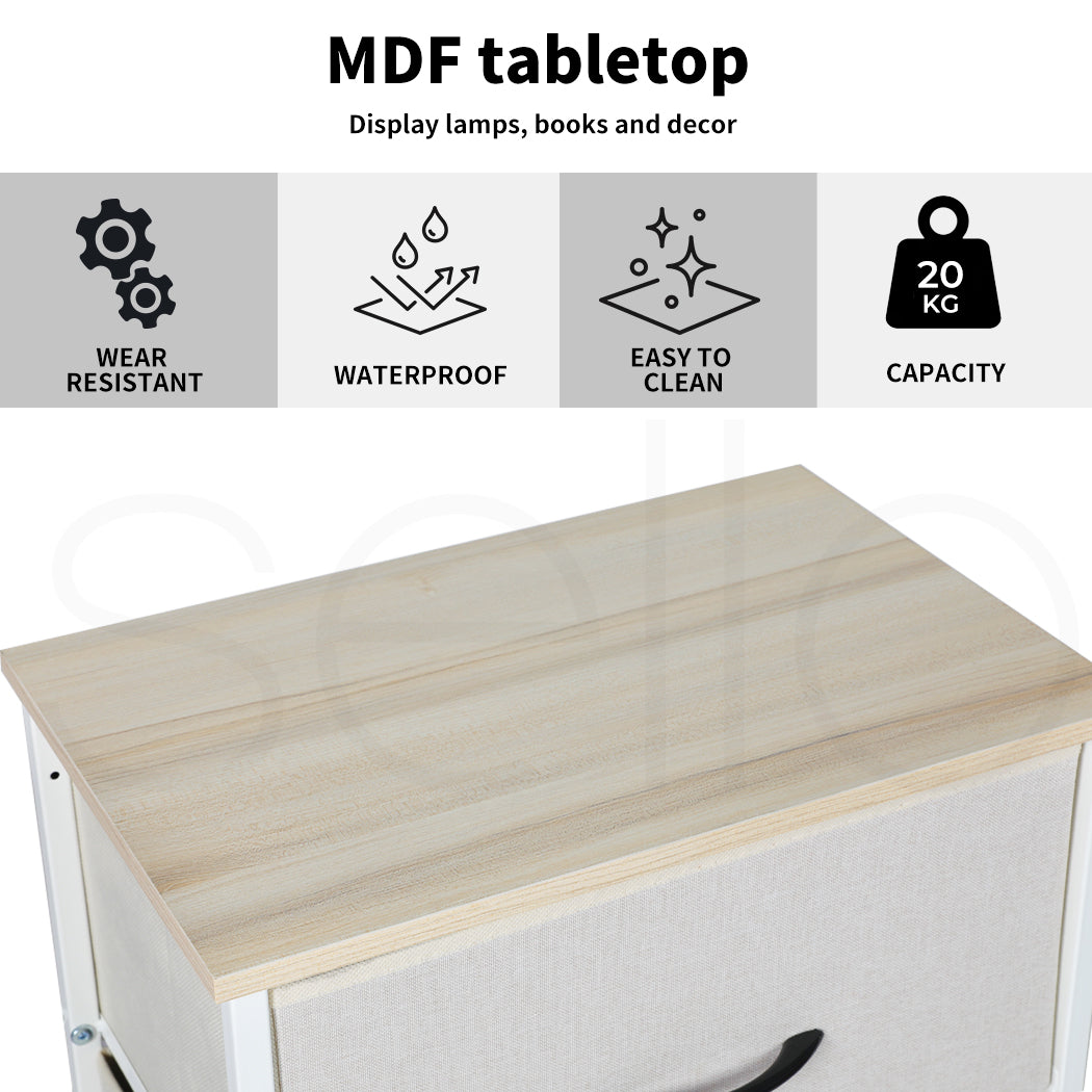 Tall Fabric 4-Drawer Storage Chest of Drawers Top
