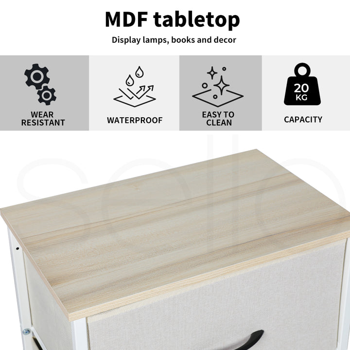Tall Fabric 4-Drawer Storage Chest of Drawers Top
