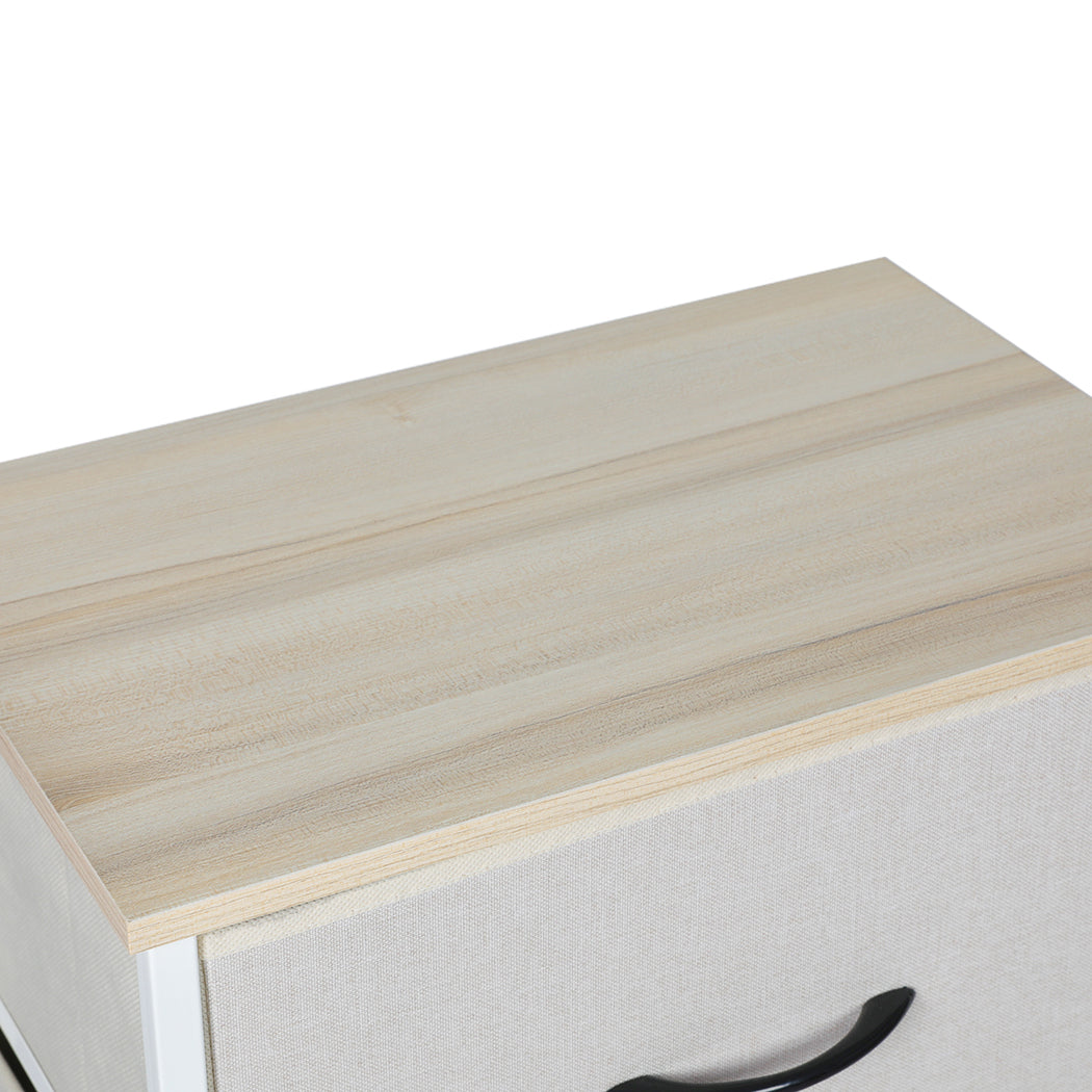 Tall Fabric 4-Drawer Storage Chest of Drawers Top