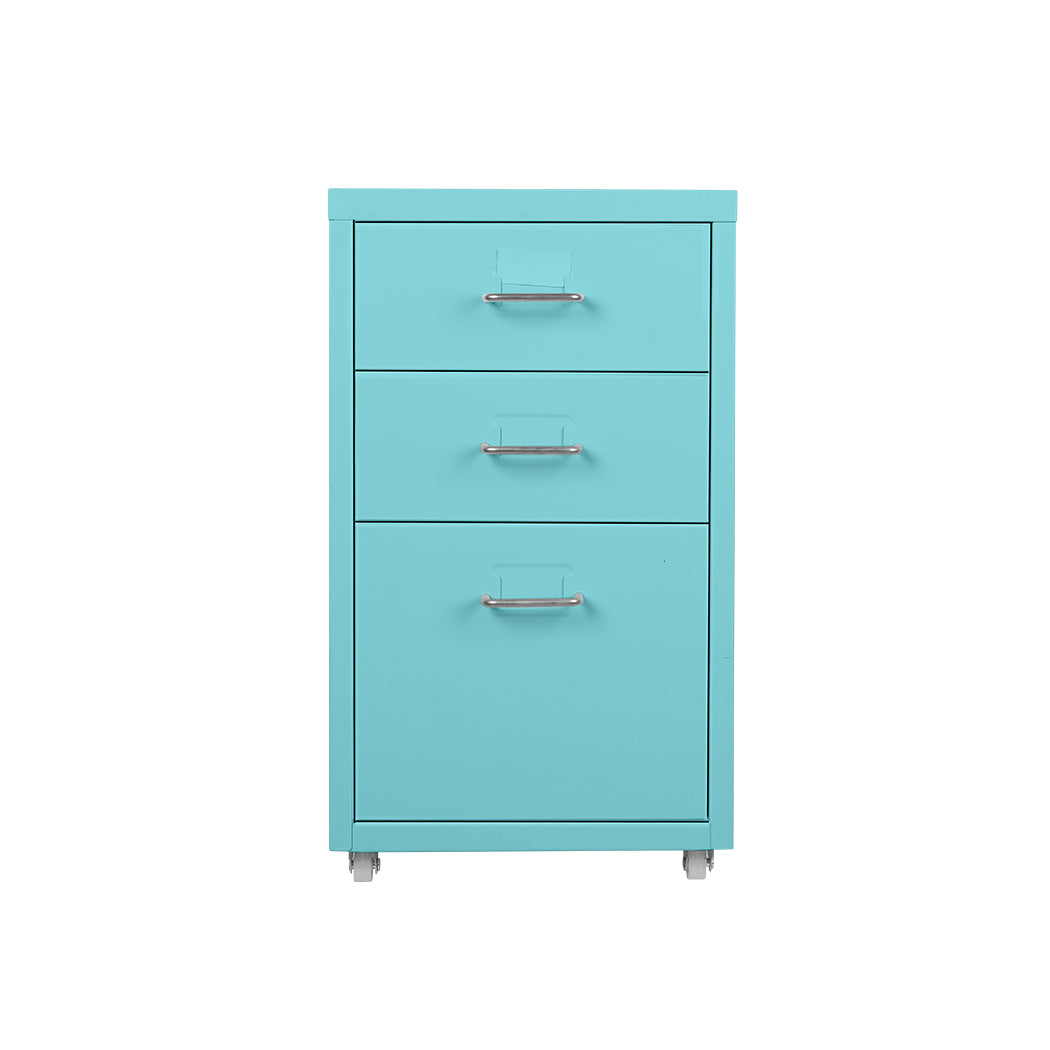 Turquoise 3 Drawer Office Drawers Cabinet 